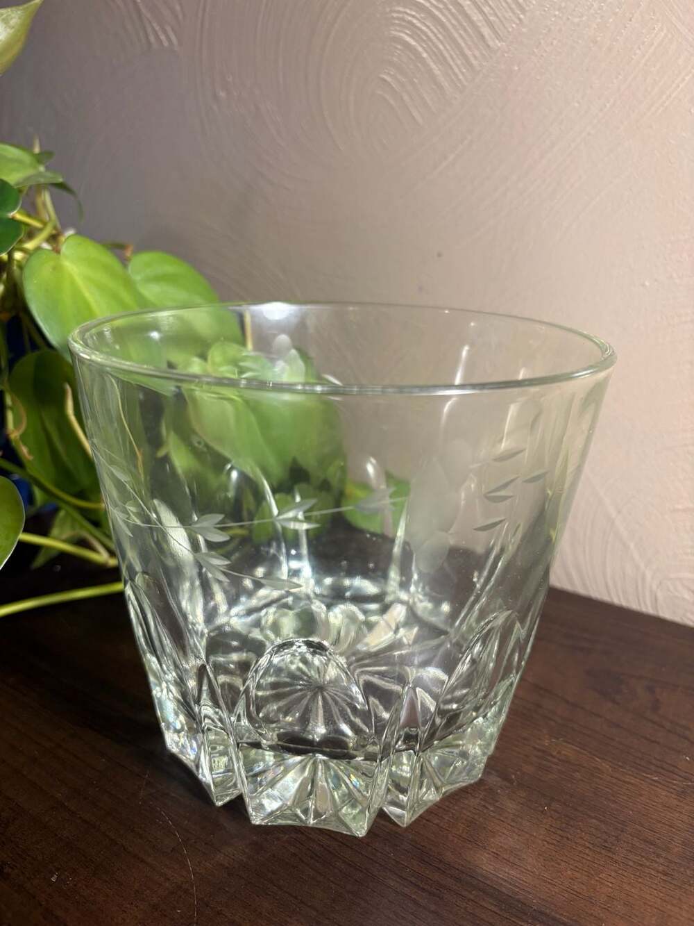 Vintage Princess House Heritage Pattern Etched Crystal Ice Bucket
